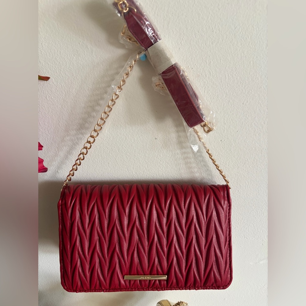 Aldo Red Quilted Clutch